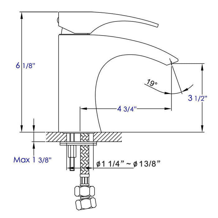 ALFI Brand AB1586-PC Polished Chrome Single Lever Bathroom Faucet