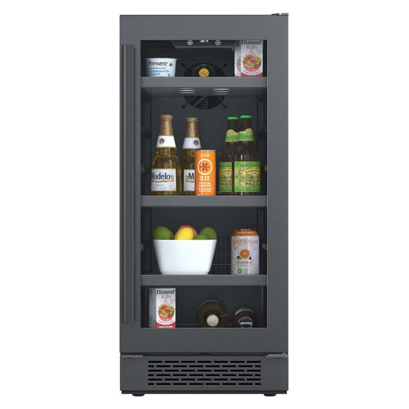 86 Can Built-In Black Stainless Beverage Cooler