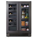 24 In Built-In Black Stainless French Door Dual Zone Wine And Beverage Cooler