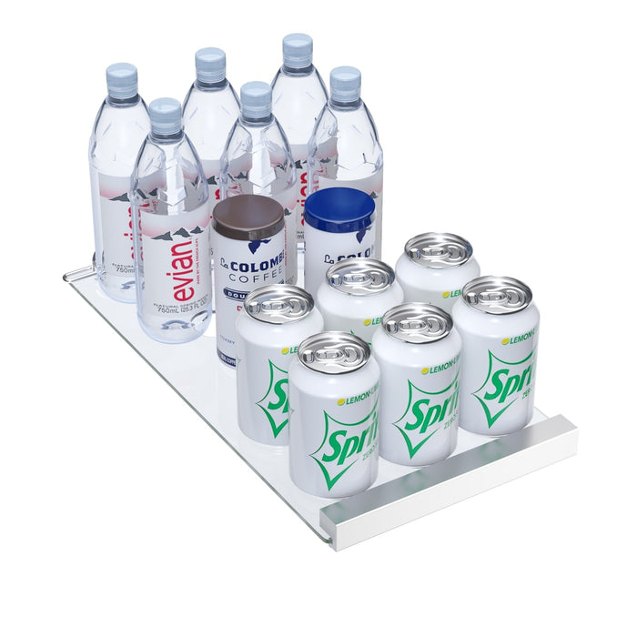Avallon AWBC241GGFDBLSS 24" Wide 21 Bottle Capacity and 64 Can Capacity Beverage Center in Black Stainless Steel
