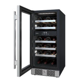 Avallon AWC151DBLSS 15" Wide 23 Bottle Capacity Dual Zone Wine Cooler in Black Stainless Steel