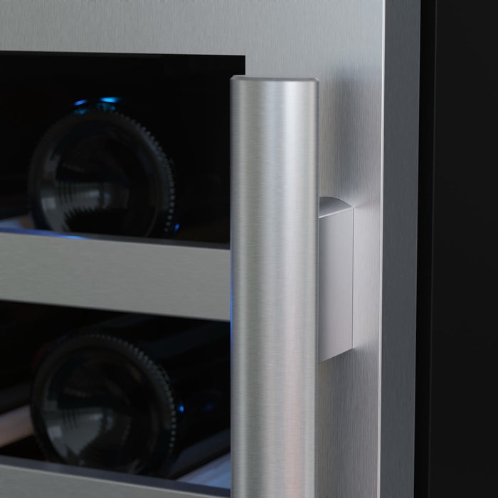 Avallon AWC151DBLSS 15" Wide 23 Bottle Capacity Dual Zone Wine Cooler in Black Stainless Steel
