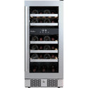 23 Bottle 15 Built-In Dual Zone Stainless Steel Wine Refrigerator Right Hinged