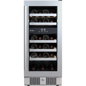 23 Bottle 15 Built-In Dual Zone Stainless Steel Wine Refrigerator Right Hinged