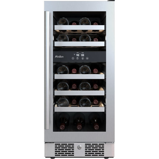 23 Bottle 15 Built-In Dual Zone Stainless Steel Wine Refrigerator Right Hinged