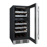 Avallon AWC152DZRH 15" Wide 23 Bottle Capacity Dual Zone Wine Cooler in Stainless Steel