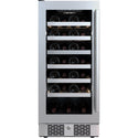 27 Bottle 15 Built-In Single Zone Stainless Steel Wine Refrigerator Left Hinged
