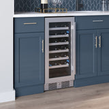Avallon AWC152SZLH 15" Wide 27 Bottle Capacity Single Zone Wine Cooler in Stainless Steel