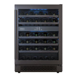 46 Bottle 24 In Built-In Black Stainless Dual Zone Wine Cooler