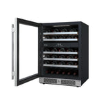 Avallon AWC242DZLH 24" Wide 45 Bottle Capacity Dual Zone Wine Cooler in Stainless Steel