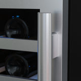 Avallon AWC241DBLSS 24" Wide 45 Bottle Capacity Dual Zone Wine Cooler in Black Stainless Steel