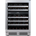 45 Bottle 24 Built-In Dual Zone Stainless Steel Wine Refrigerator Right Hinged