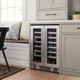 Avallon AWC242FD 24" Wide 42 Bottle Capacity French Door Wine Cooler in Stainless Steel