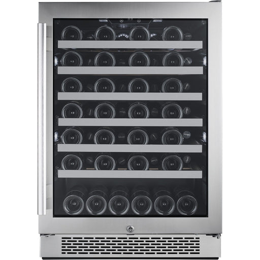 53 Bottle 24 Built-In Single Zone Stainless Steel Wine Refrigerator Right Hinged