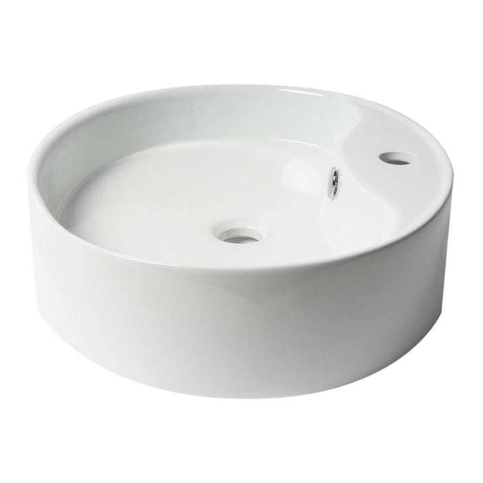ALFI Brand ABC910 White Modern 22" Oval Above-Mount Ceramic Sink with Faucet Hole