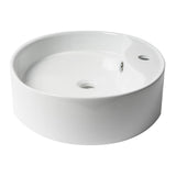 ALFI Brand ABC910 White Modern 22" Oval Above-Mount Ceramic Sink with Faucet Hole