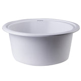 ALFI AB1717DI-W White 17" Drop-In Round Granite Composite Kitchen Prep Sink