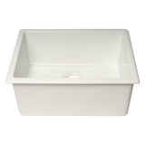 ALFI Brand AB2418UD 24" White Undermount / Drop-in Fireclay Kitchen Sink