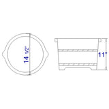 ALFI Brand AB6604 Round Wooden Cedar Foot Soaking Tub