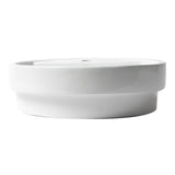 ALFI Brand ABC702 White Modern 19" Round Semi Recessed Ceramic Sink with Faucet Hole