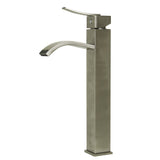 ALFI Brand AB1158-BN Brushed Nickel Square Body Curved Spout Bathroom Faucet