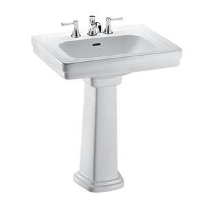 TOTO LPT532.8N#01 Promenade 24" x 19-1/4" Rectangular Pedestal Bathroom Sink for 8" Center Faucets
