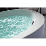 EAGO AM2130 66" Round Free Standing Acrylic Air Bubble Bathtub