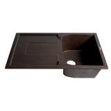 ALFI Brand AB1620DI-C Chocolate 34" Granite Comp Kitchen Sink with Drainboard