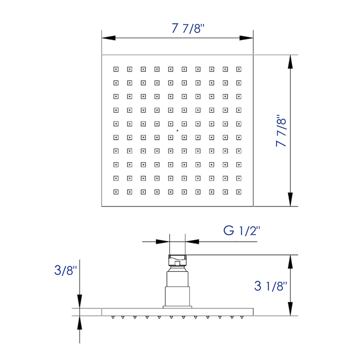 ALFI Brand LED8S-PC Polished Chrome 8" Square Multi Color LED Rain Shower Head