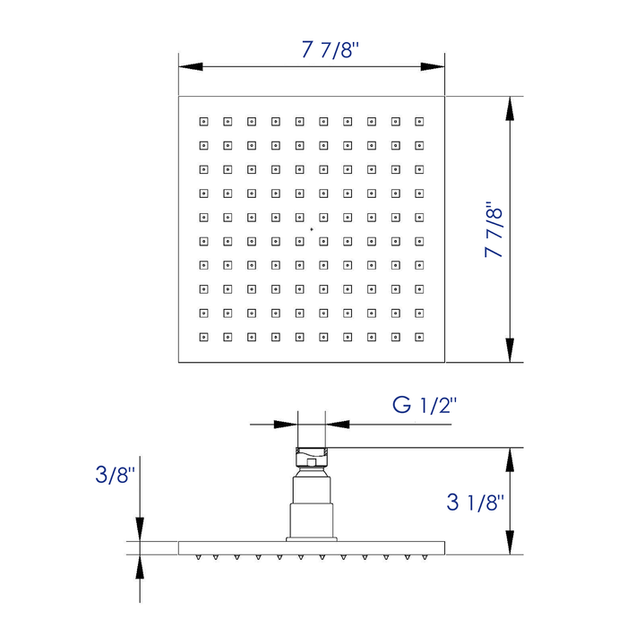 ALFI Brand LED8S-BN Brushed Nickel 8" Square Multi Color LED Rain Shower Head