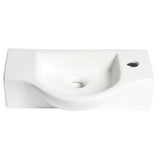 ALFI Brand ABC114 White 18" Small Wall Mounted Ceramic Sink with Faucet Hole