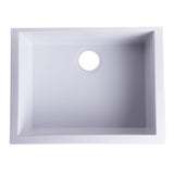 ALFI AB2420UM-W White 24" Undermount Single Bowl Granite Composite Kitchen Sink