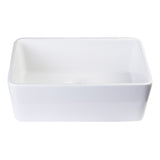 ALFI AB503-W White 23" Smooth Apron Fireclay Single Bowl Farmhouse Kitchen Sink