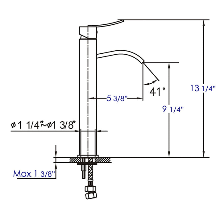 ALFI Brand AB1158-BN Brushed Nickel Square Body Curved Spout Bathroom Faucet