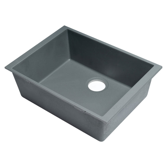 ALFI Brand AB2420UM-T Titanium 24" Undermount Granite Composite Kitchen Sink