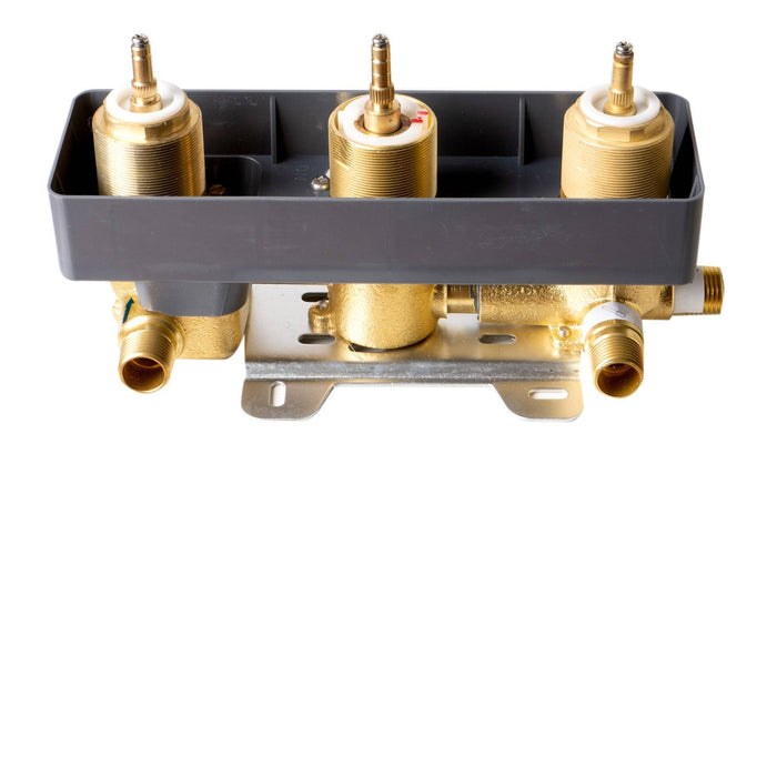 ALFI Brand AB2801-BM Black Matte 3-Way Thermostatic Valve Shower Mixer Square Knobs