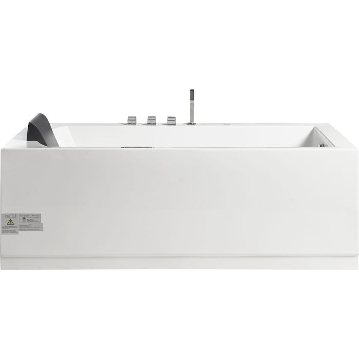 EAGO AM154ETL-R6 6 ft Acrylic White Rectangular Whirlpool Bathtub with Fixtures