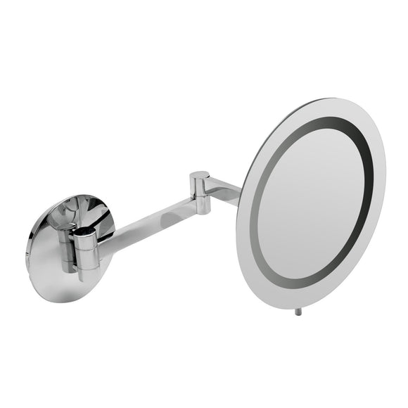 ALFI Brand ABM9WLED-PC Polished Chrome Wall Mount Round 9" 5x Magnifying Cosmetic Mirror with Light