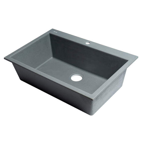 ALFI Brand AB3322DI-T Titanium 33" Drop-in Granite Composite Kitchen Sink