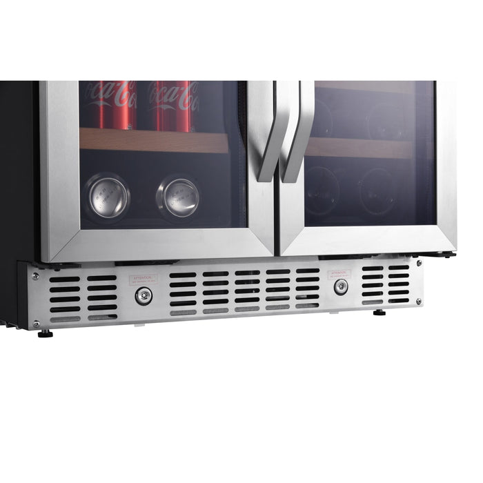 Edgestar CWB1760FD 24" Wide 17 Bottle Wine and 53 Can Beverage Cooler in Stainless Steel