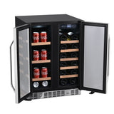 Edgestar CWB1760FD 24" Wide 17 Bottle Wine and 53 Can Beverage Cooler in Stainless Steel
