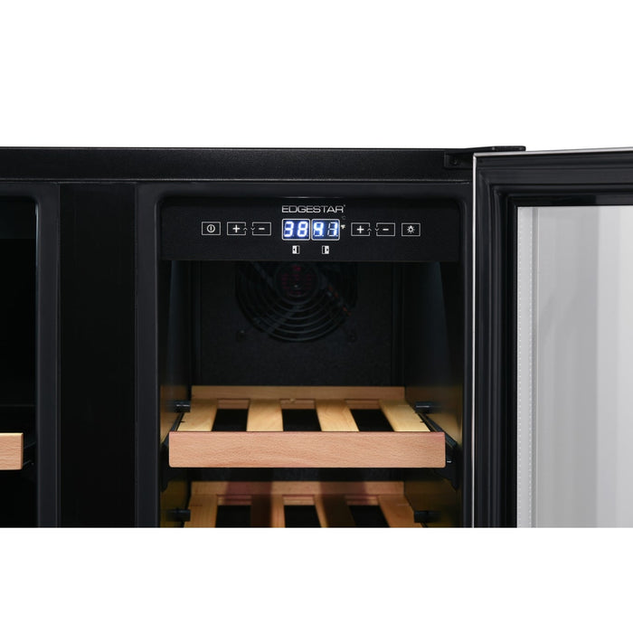Edgestar CWB1760FD 24" Wide 17 Bottle Wine and 53 Can Beverage Cooler in Stainless Steel