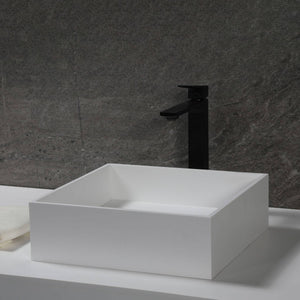 ALFI Brand ABRS14S 14" Square White Matte Solid Surface Resin Sink