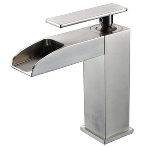 ALFI Brand AB1598-BN Brushed Nickel Single Hole Waterfall Bathroom Faucet