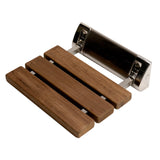ALFI Brand ABS14-BN Brushed Nickel 14" Folding Teak Wood Shower Seat Bench