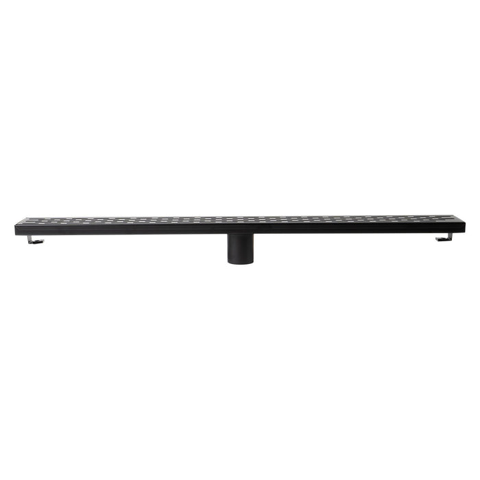 ALFI Brand ABLD32C-BM 32" Black Matte Stainless Steel Linear Shower Drain with Groove Holes