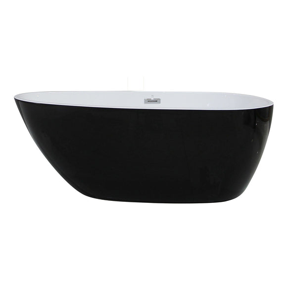 ALFI AB8862 59 inch Black and White Oval Acrylic Free Standing Soaking Bathtub