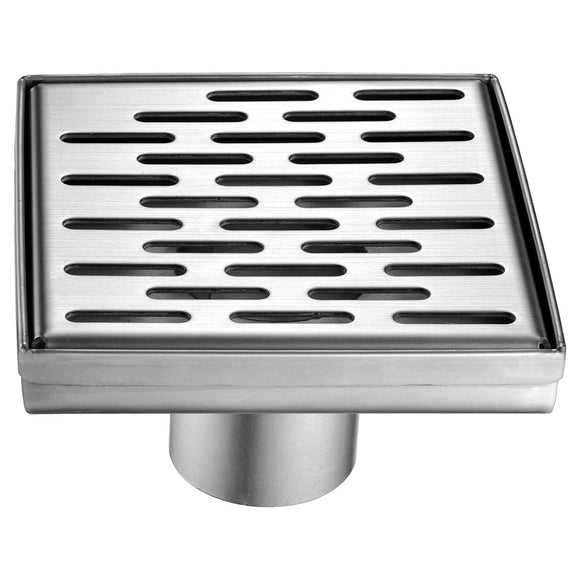 ALFI ABSD55C 5" x 5" Square Stainless Steel Shower Drain with Groove Holes