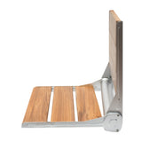 ALFI Brand ABS17-SA 17" Folding Teak Wood Shower Seat Bench with Backrest