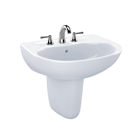 TOTO Supreme Oval Bathroom Sink and Shroud for 8" Center Faucets, Cotton White, SKU: LHT241.8G#01